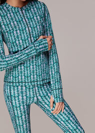 Abstract Wave Zip Sports Top